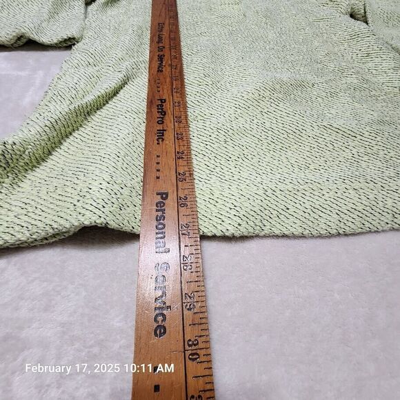 Soft Surroundings Small Cotton Green Black Marled Pullover Oversized 3/4 Sleeve - Picture 4 of 8